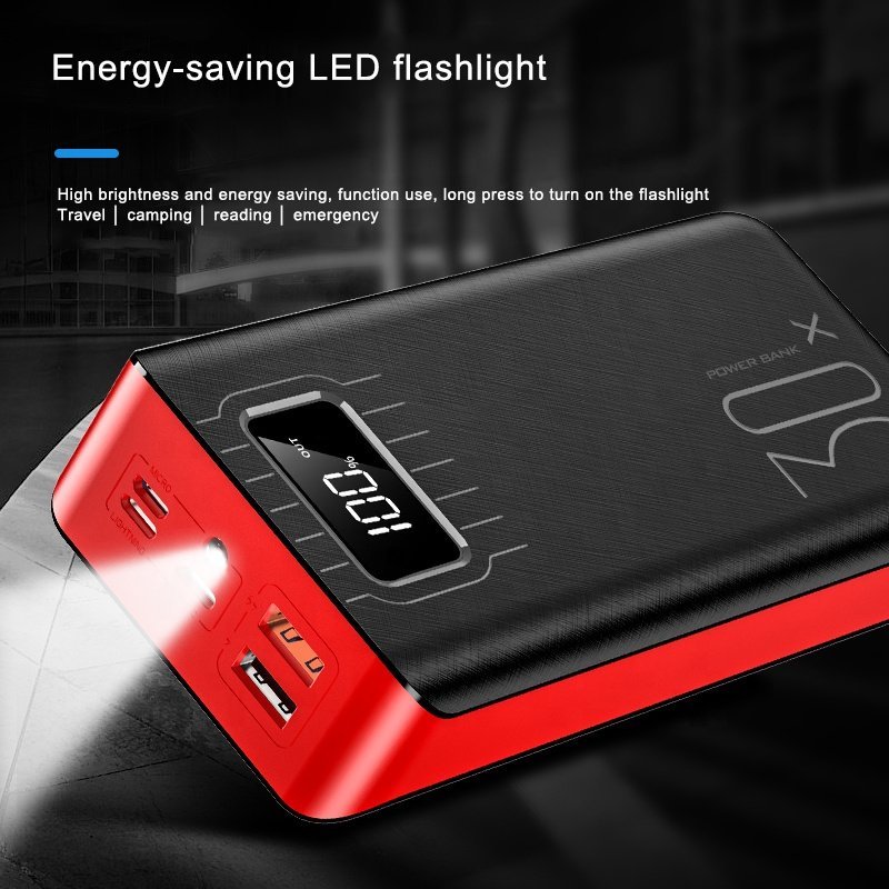 20000mAh External Battery Power Bank Dual USB With LED Flashlight - David Prashad