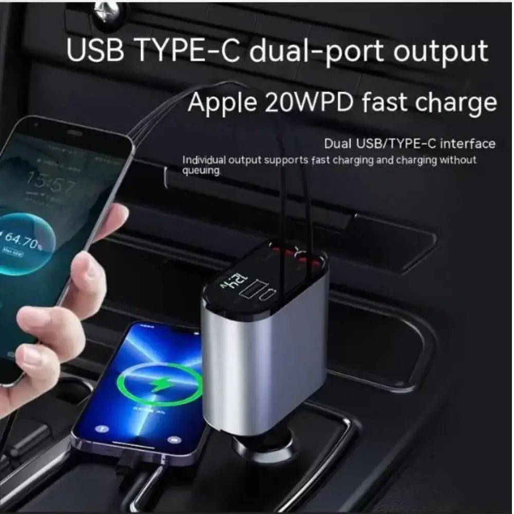 FAST 100W Car Phone Charger Lighter USB And TYPE - C Adapter - David Prashad