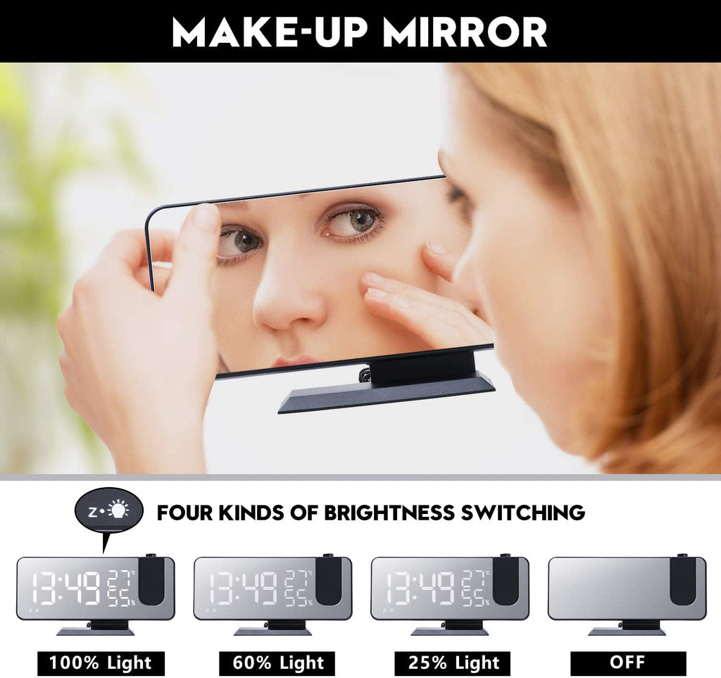 LED Projection Digital Alarm Clock Phone Charger - David Prashad